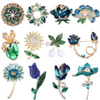 Junkin 12 Pcs Women Brooches Bulk Vintage Rhinestone Pin Set,Flower