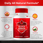 Gluco Armor Advanced Blood Formula Capsules, Official GlucoArmor Supplement Pills, Premium Formula for Healthy Circulation & Stable Levels, All Natural Gluco Armor Lite Pastillas Reviews (2 Pack)