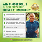 Bell Healthy Blood Pressure Support Unique Blend - Natural Blend of Green Coffee Bean Extract, Garlic & Celery Seed Extract Supplements with Naticol 1000 Marine Collagen - 120 Capsules, Vegan, Non-GMO