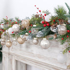 MoonXmas 34PCS Champagne/White Christmas Ball Ornaments Set for Tree Decor