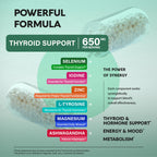 Thyroid Support for Women - Selenium 200 mcg | Astragalus | Zinc & Iodine | L-Tyrosine | Adaptogen Herbs - 21-in-1 Antioxidant & Immune Support - Made in USA - Vegan, Non-GMO, Lab Tested - 60 Capsules