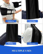 SPRING SEAON Transfer Sling - Essential Transfer Belt Lifting Strap for Elderly and Disabled with Mobility Aids- Lift Assist Gait Belts for Seniors for Home, Hospital, Nursing Care (Black)