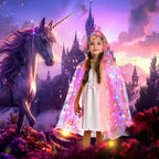 Fedio Princess Dress Up for Girls, Unicorn Light Up Princess Cape Set