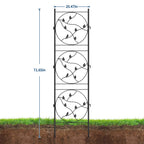 Garvee 21"x72" Metal Garden Trellis Panel (2-Pack), Black Rustproof Fence & Plant Support for Climbing Roses, Vines, Vegetables, Indoor/Outdoor Decorative Screen