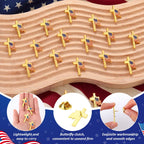 Huquary 24 Pcs Patriotic Cross with Waving American Flag Metal USA Flag Lapel Pins for American Patriotic Suits Jackets Hats Backpacks Clothes Decor