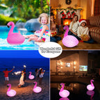 Cootway Floating Pool Lights Pack of 2, Solar Flamingo Pool Lights Waterproof, Glow in The Dark Solar Floating Pool Lights, Inflatable Floating Lights for Pool Wedding Party Decorations