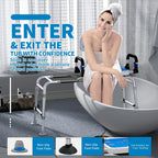 Drseats Sliding Shower Chair with Arms and Back, 500lbs Tub Transfer Benches with Non Slip Aluminum Body and Suction Cups Adjustable Height Bath Seats for Seniros Elderly Disabled or Bariatric Adults