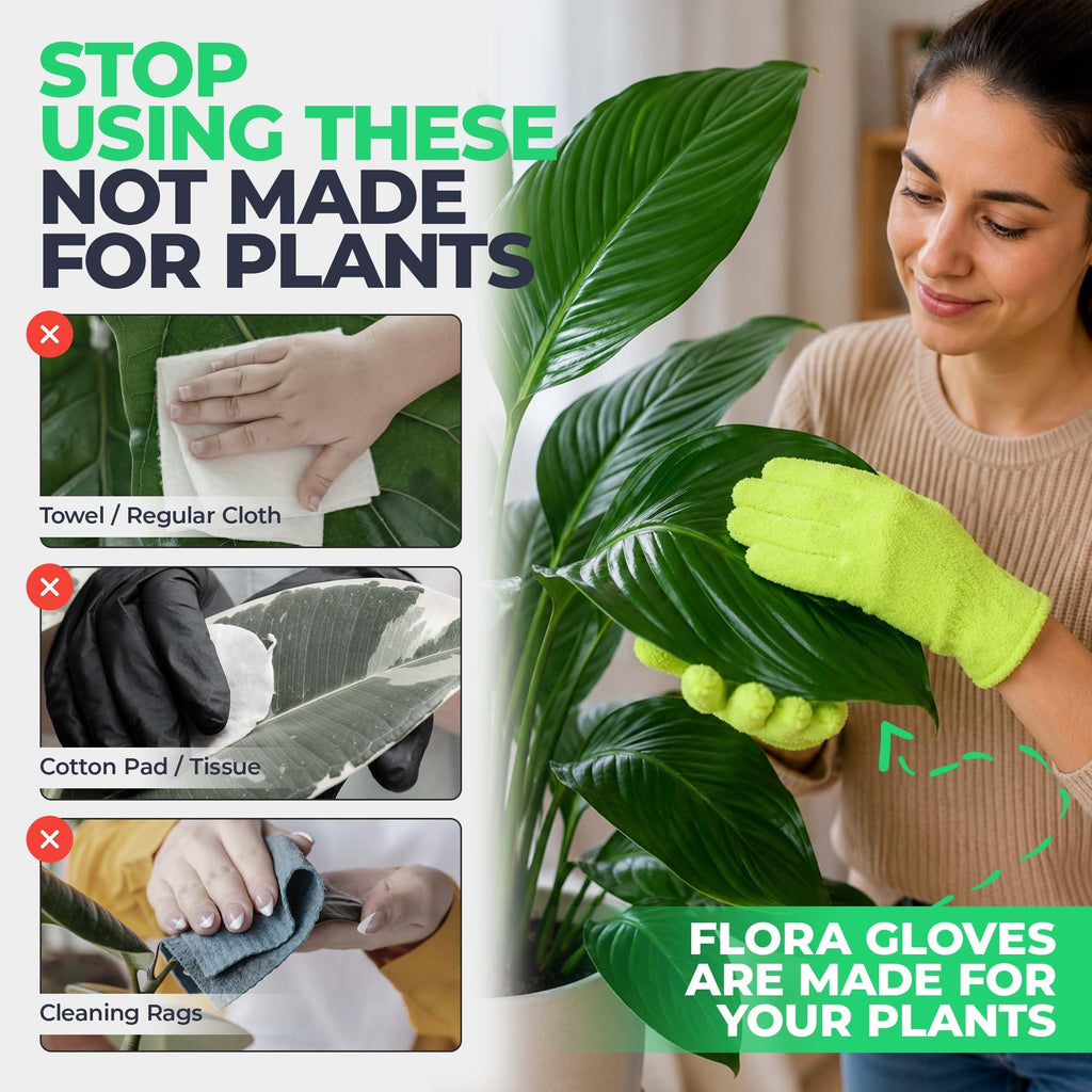 Flora Microfiber Dusting Gloves for Houseplants –Save Your Plants from Hidden Killers–Ultra-Gentle Microfiber (2)