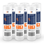 Aquaboon 5 Micron 10 x 2.5 Sediment Filter - Whole House Water Filter Replacement Compatible with Well Water Filters - P5, AP110, WHKF-GD05, 6 Pack