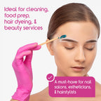 Inspire Pink Gloves Disposable Latex Free | Nitrile Pink Glove Hair and Nail Salon, Esthetician Nitrile Disposable Gloves (10 Boxes Of 100 (Case of 1000), Large)