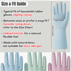 IMARU 3 Pairs Dishwashing Gloves with Hanging Hooks - Reusable Rubber Cleaning Gloves for Household & Kitchen & Gardening, Non-Slip & Waterproof & Durable (Small)