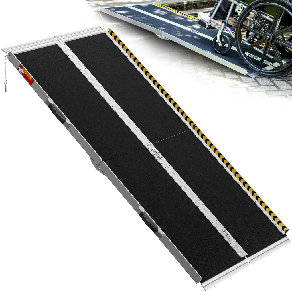 VNN Portable Wheelchair Ramp 6FT, Seamless Non-Slip Aluminum Ramps for Wheelchairs for Home, Handicap Wheelchair Ramps for Home Steps, Aluminum Loading Dock Plates, Doorways