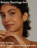 21 Paris Stainless Surgical Steel Flat Back Earrings Hypoallergenic Gold