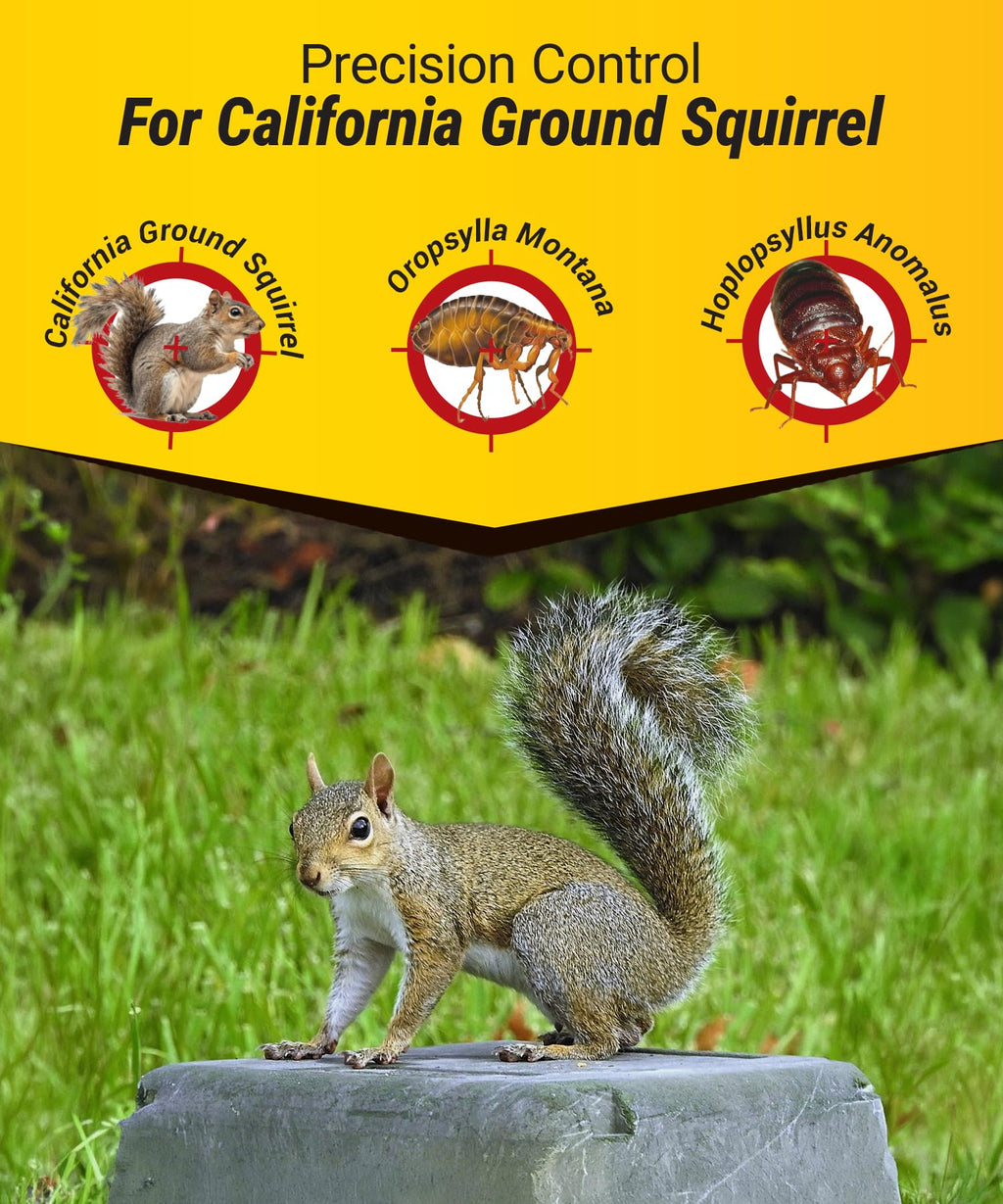 Kaput Ground Squirrel Bait - Effective Fleas & Squirrel Killer with Diphacinone & Imidacloprid - Targeted Pest Control for Outdoor Use, (25 lbs)
