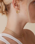 PAVOI Chunky Thick Small Hoop Earring Set, 925 Silver, Two Tone Gold