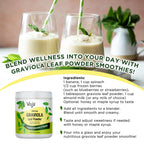 Vegs Graviola Soursop Leaf Powder - The Single Origin, True Green, Organic Graviola Leaves Powder - Gentle Dried & High Potency Soursop with Powerful Antioxidants, Vitamins – No Sugar, Non-GMO, 8 oz