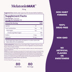 Natrol Melatonin 10mg Sleep Aid Supplement, 80 Count MelatoninMax Gummies, Blueberry Flavor, 10 mg Melatonin Gummies for Occasional Sleeplessness, 80 Day Supply