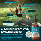HOLLEGEND Liposomal TMG Supplements Liquid Drops, 1000mg Trimethylglycine as Betaine Anhydrous for Methylation, Antioxidant & Brain & Liver Health, High Absorption, Non-GMO, Vegan, Blueberry, 2 FL Oz
