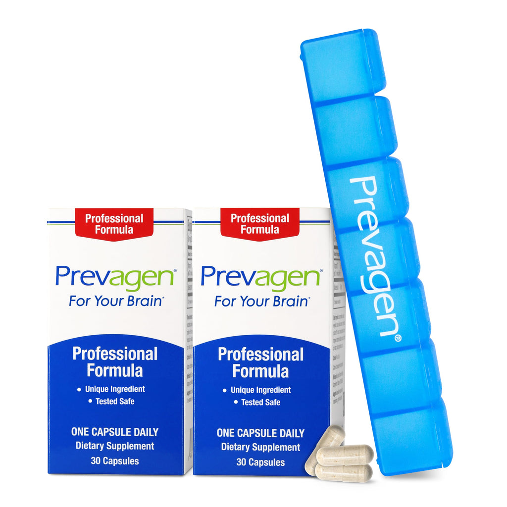 Prevagen Professional Formula - 30 Capsules |2 Pack| Formulated for Your Brain | 40mg of Apoaequorin Plus Vitamin D3 with 7-Day Pill Minder