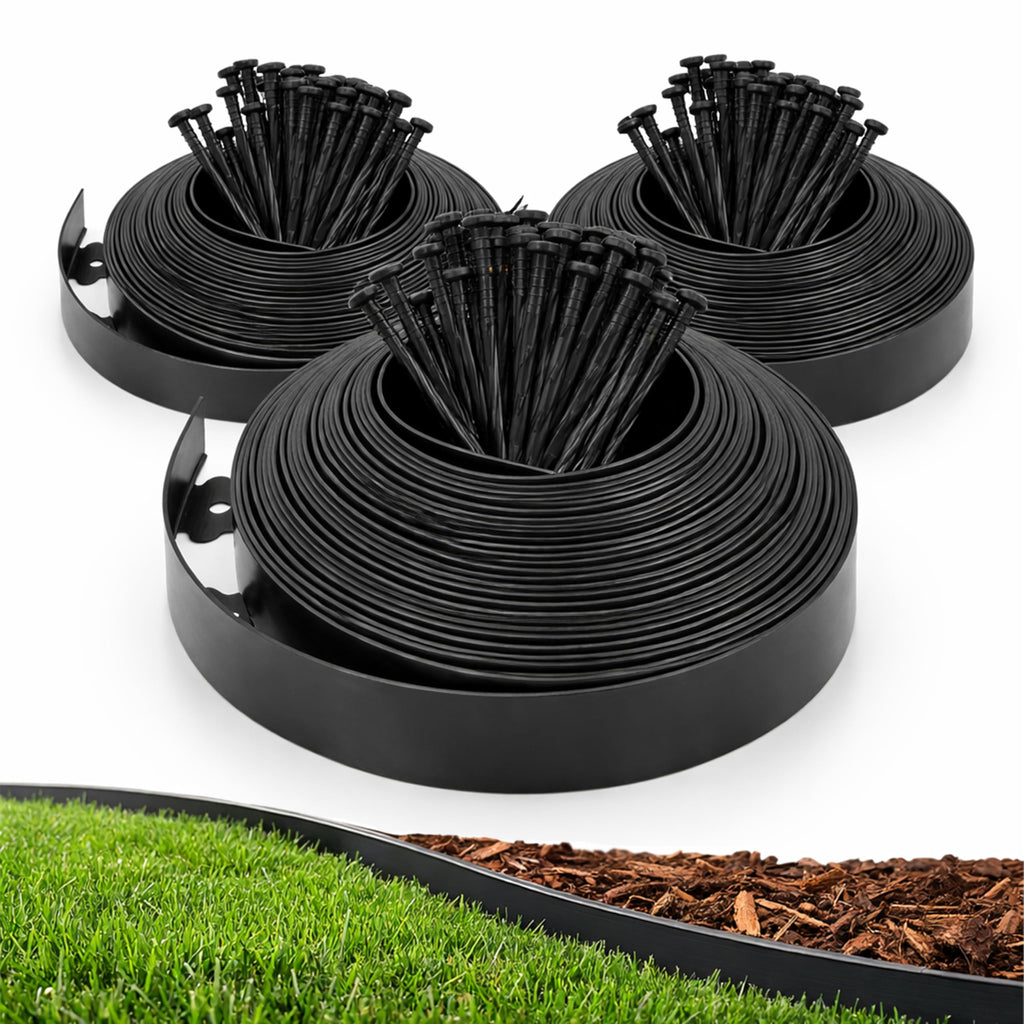 Gardzen 1.5" x100' Landscape Edging Kit with 120 Spikes