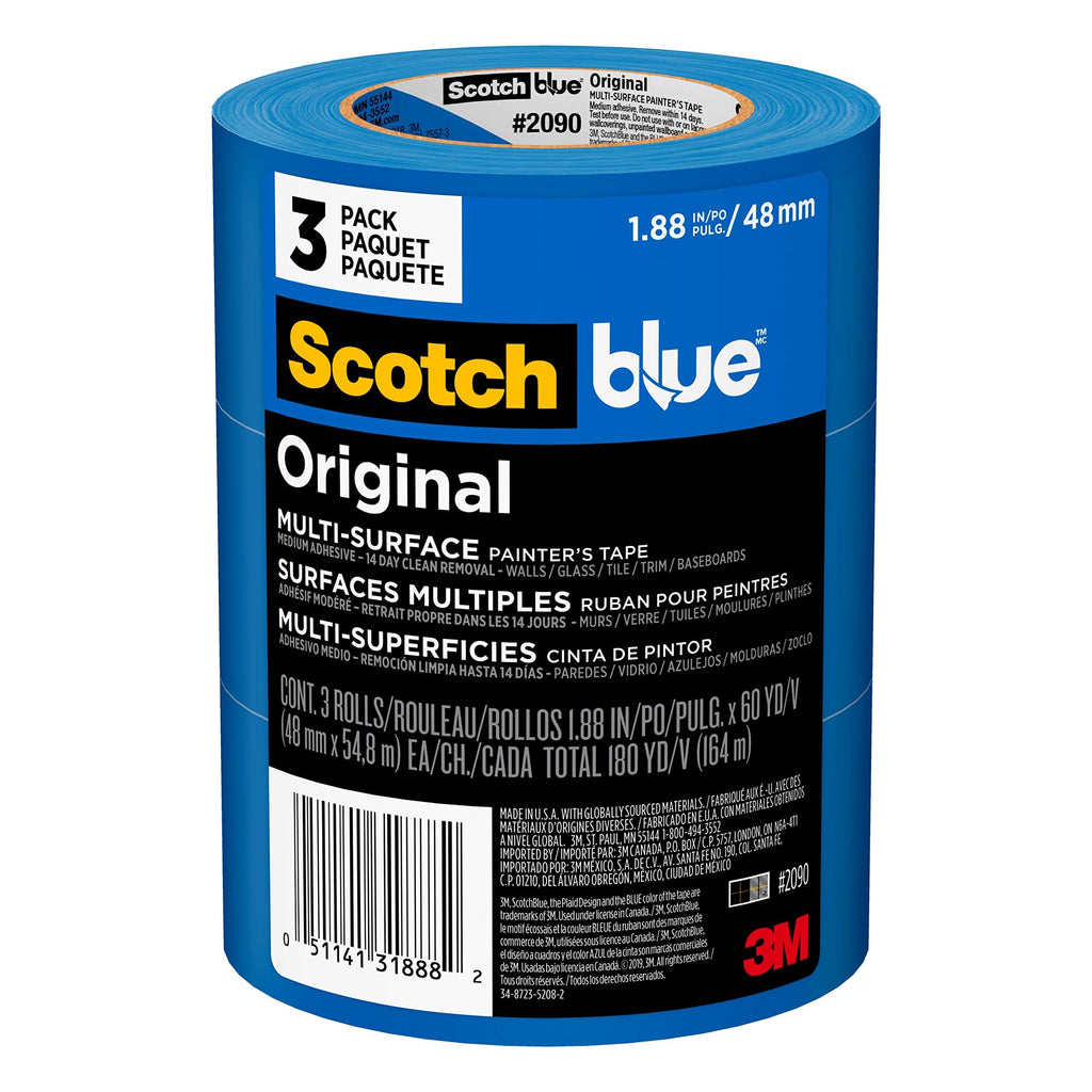 ScotchBlue Painter's Tape, Multi-Use, 1.88-Inch by 60-Yard, 3-Roll