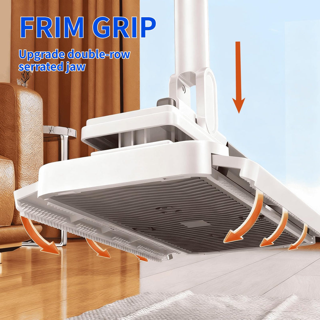 Snap Grip Mini Mop Stick with 39 inches Handle — Zero-Touch Gap Cleaner & Locking Head, Includes 1 Mini Mop & 5 Reusable Cloths for Multi-Surface Cleaning