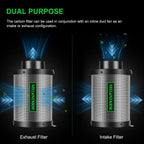 MELONFARM 6" Air Carbon Filter Smelliness Control with Australia Virgin Charcoal, Odor Removal Carbon Filter for Grow Tent, Inline Fan, Hydroponics, Pre-Filter Included, Insulated Flange 6" x 12"