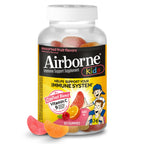 Airborne Vitamin C 500mg (per Serving) - Assorted Fruit Flavored Kids Gummies (63 Count in a Bottle), Gluten-Free Immune Support Supplement with Vitamins C E, Selenium