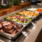 VOISEN Hotel Pans with Lids 2 Pack 1/1 Size 6" Deep, 1.2mm Thick Hotel Pans Full Size, Steam Table Pan for Catering Buffet Chafing Dish Pan,20.87"x12.8"x6"