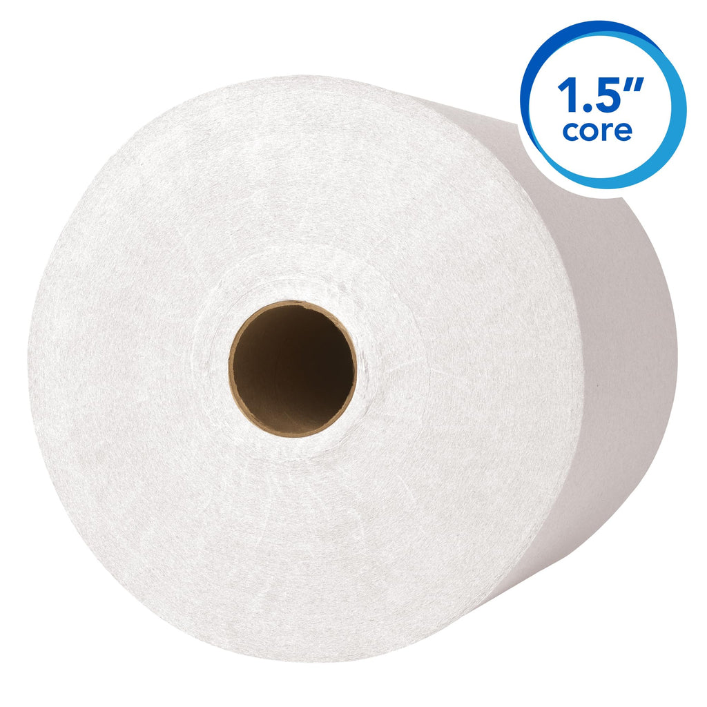 Scott Professional Essential Universal High-Capacity Hard Roll Paper Towels, Bulk (01005), Hardwound 1.5" Core, Absorbency Pockets, White (6 Rolls at 1,000' Each, 6,000'/Case)