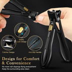 Toenail Clippers for Thick & Ingrown Nails, Professional Nail Clipper Set with Pedicure Tool, Super Sharp Fingernail Cutter with Catcher, Podiatrist Toe Nail Clippers Kit for Seniors, Men & Women