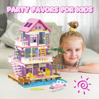 Beach House Building Sets, Seaside Villa House Building Toys Compatible with Lego Friends Sets for Girls Age 8-12, Creative Holiday Cottage Building Kit, Gift for Christmas, Valentine's Day, Party