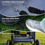 CANINE CANYON Scout Pet Stroller, Heavy Duty Dog Stroller for Large/Medium Dogs, Foldable Pet Stroller for 2 Small Dogs with All-Terrain Wheels, Storage Pocket & Cup Holder, 55 lbs Capacity, Navy Blue