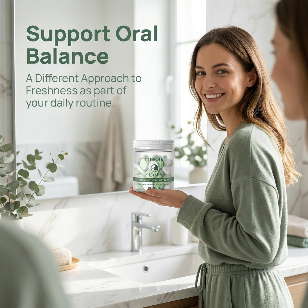 LINELLE Fresora Oral Probiotics, with K12 & M18, Sugar-Free Mint Tablets for Daily Oral Balance & Clean Mouthfeel