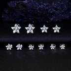 316L Stainless Steel Earrings Set Hypoallergenic Cubic Zirconia Stud Earring for Women Men (Heart/Teardrop/Oval/Star/Horse-Eye)