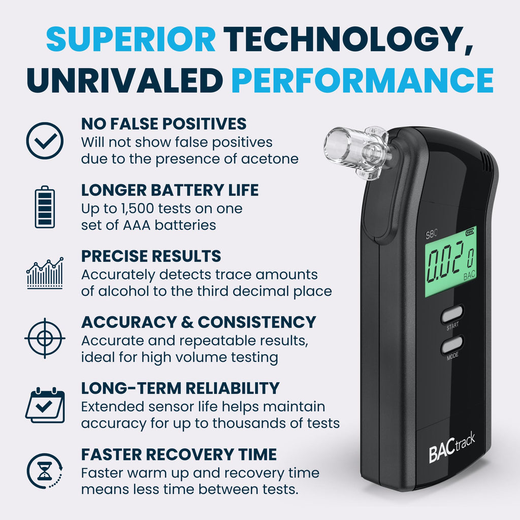 BACtrack S80 Breathalyser | Professional-Grade Accuracy | DOT & NHTSA Approved | FDA 510(k) Cleared | Portable Breath Alcohol Tester for Personal & Professional Use
