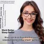 STARTONYOU Reading Glasses for Women, 3-Pack Blue Light Computer Eyeglasses, Cat-Eye Fashion Full Frame with Spring Hinge Ladies Readers +1.5diopter