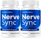 (2 Pack) Nerve Sync Capsules - Official NerveSync Advanced Nerve Health Supplement Pills - Maximum Strenght, Natural Nerve Sync for Wellness & Health Support Pills Reviews, 120 Capsules for 2 Months