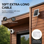 Solar Panel for Ring Camera, 2 Pack 4W Solar Charger with 10FT Cable, USB-C to Barrel Plug Adapter, Compatible with Ring Stick Up Cam Battery/Pro, Spotlight Cam Battery/Plus/Pro, Reolink Argus Pro