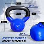 Yes4All Kettlebell, 10 lb Vinyl Coated Cast Iron Strength Training Kettlebells for Home Gym Exercises, Heavy Weights Gym, Fitness, Full Body Workout Equipment, Push up, Grip, Strength Training - Blue