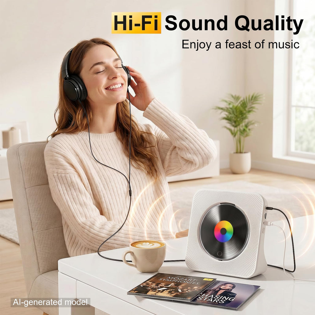 Gueray CD Player Portable Bluetooth Desktop CD Players for Home