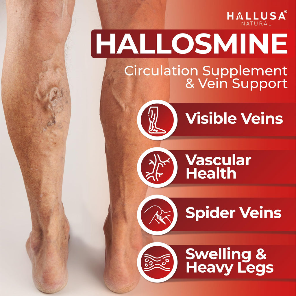 Hallusa Natural Diosmin Circulation - Support for Circulation and Veins - DIOSMIN - DIOSMINE- DIOSMINA - Circulation & Vein Support Supplement