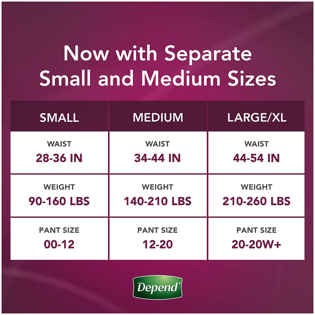 Depend Silhouette Incontinence and Postpartum Underwear for Women, Maximum Absorbency, Disposable, Medium, Pink/Black/Teal/Berry, 4 Count