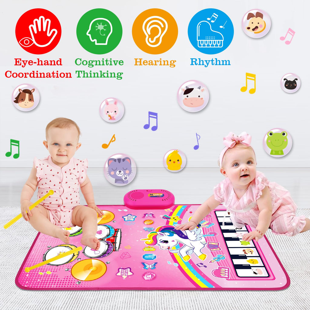Toys for 1 Year Old Girl Gifts: 3 in 1 Baby Music Mat Toddler Toys Age 1-2