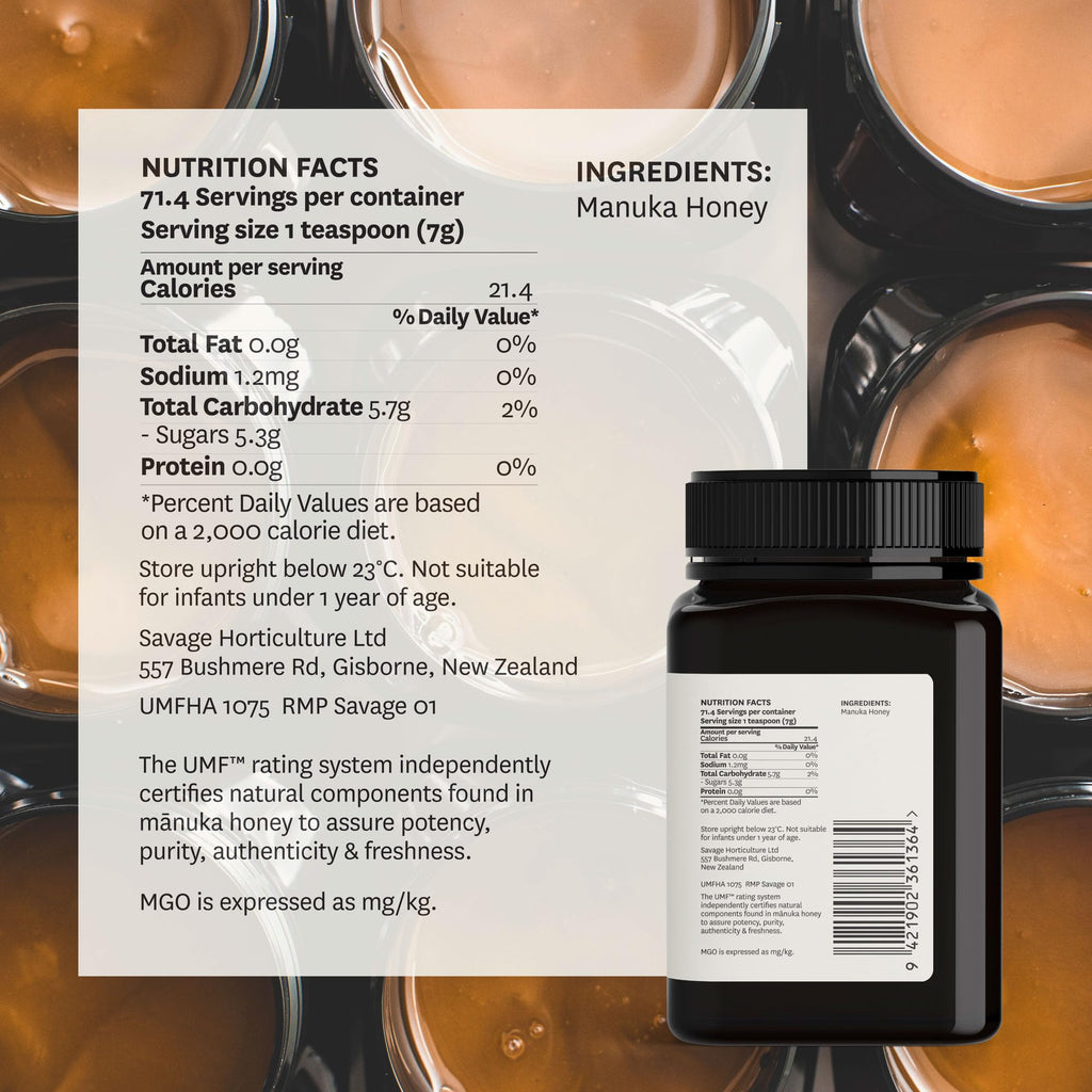 WildCape Manuka Honey Certified UMF 15+/MGO 514+ - 100% Pure, Raw, Unpasteurized, Non-GMO, Made in New Zealand - 17.6 oz (Pack of 1)