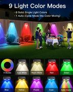 KEILAIMO Solar Fence Lights Outdoor, 12 Pack IP65 Waterproof Fence Lights Solar Powered with Ultra-Bright LED Lens, 9 Color Modes, 12+ Hours Steady Glow for Deck/Backyard/Patio/Pool/Wall - Black