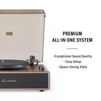 Crosley CR6046A-WAGL Stave 2-Speed Bluetooth Record Player Turntable with Built-in Speakers, Walnut