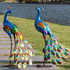 Kircust Metal Peacock Garden Statue and Sculpture,