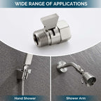 Angle Simple Water Flow Control Valve, Brass Shut Off Valve for Dual Shower Faucet, RV Shower Head with Hose Flow Restrictor, Brushed Nickel