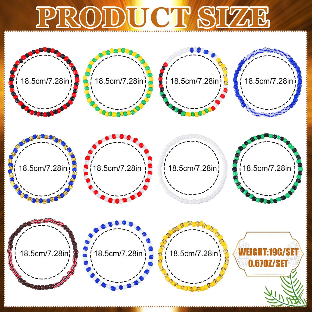 Siifert 11 Pcs Ilde Pulseras Santeria Handmade Unisex Stretch Bracelet Tobillera Iyawo Babablawo Orula Shango Obatala Eleggua Ogun Ochosi Oshun Yemaya Oya San Seven African Powers